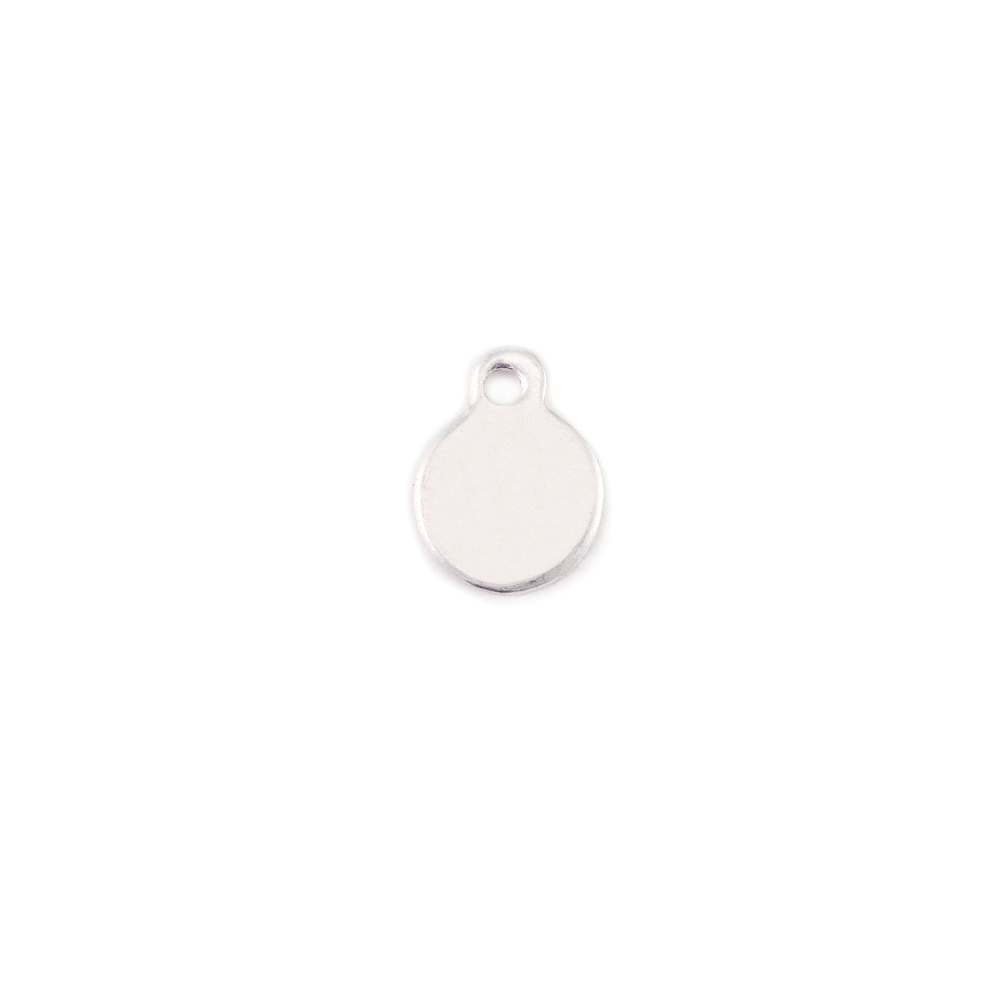 Metal Stamping Blanks Sterling Silver Round, Disc, Circle with Top Loop, 6mm (.23"), 24g, Pack of 5